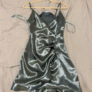 TCEC Shiny Silver Mini Dress